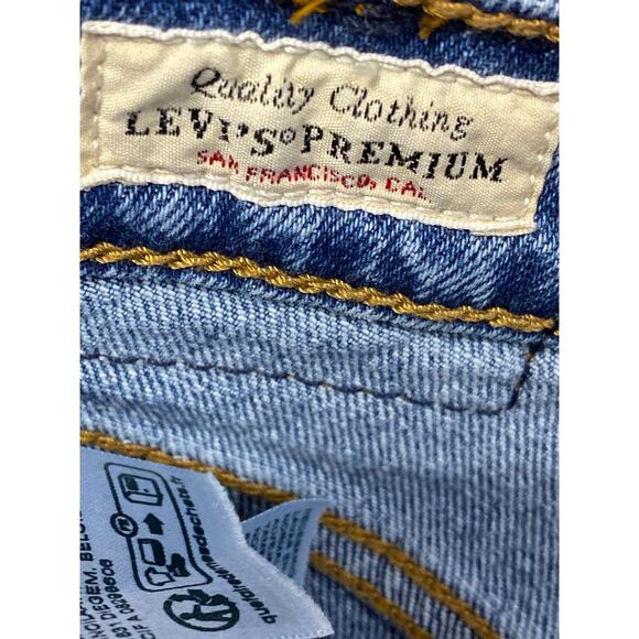 Levi's Ribcage Blue High Waisted Bell Bottom Wide Leg Baggy Denim Jeans Pants 30 - Picture 4 of 5